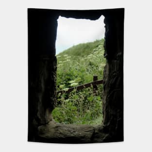 The Gardens Through a Stone Window - Dunnottar Castle Tapestry