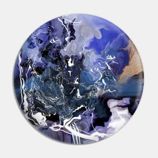the blue stream painting ecopop art illustration in water oil Pin