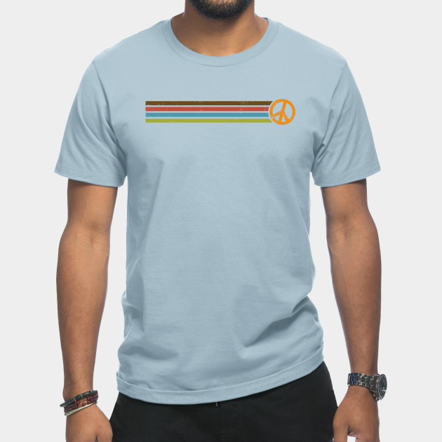 RETRO PEACE STRIPES - 70s Vintage Color Palette - Vintage - T-Shirt