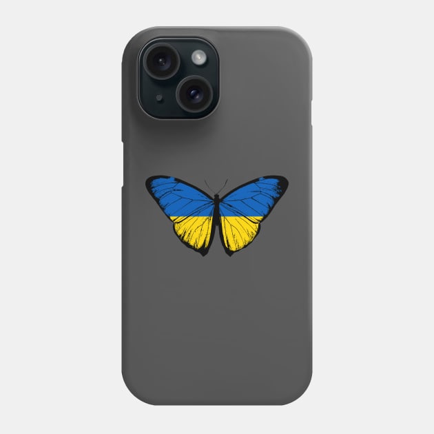 Vintage Ukraine Butterfly Moth | Pray For Ukraine and Stand with Ukraine Phone Case by Mochabonk