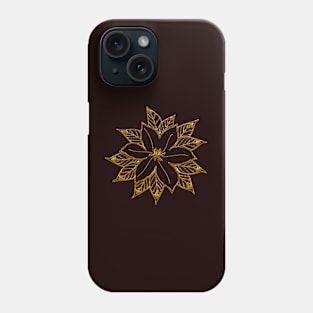 Holiday Season Poinsettia Gold Phone Case