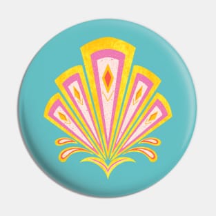 Yellow Art Deco motif Pin