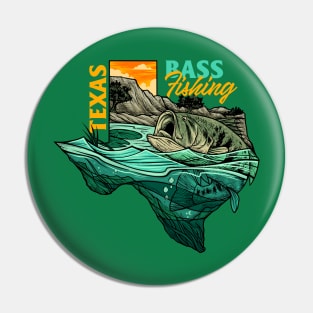 Texas bass fishing Pin