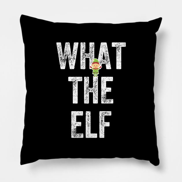 What the elf - funny christmas Pillow by captainmood