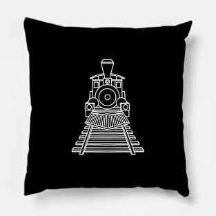 Hand drawn cute white locomotive Pillow