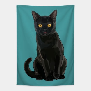 Black Bombay Blep Cat Tapestry