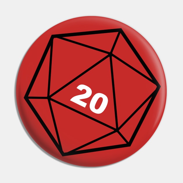 D&D Dice D20 Pin by Meta Cortex