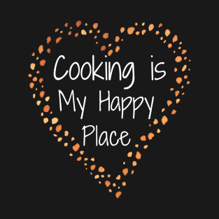 Cooking is my Happy Place - dotted heart T-Shirt
