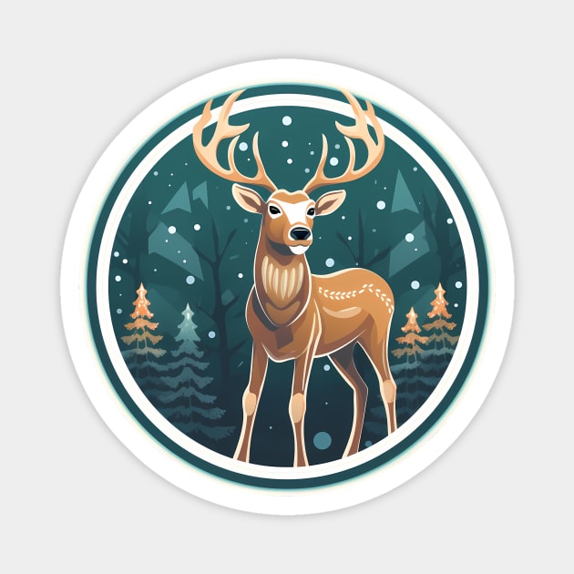 Deer in Ornament, Love Deers Magnet by dukito