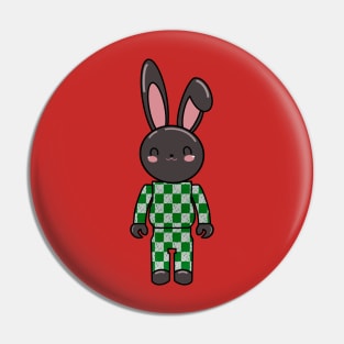 Bunny in checkered jumpsuit Pin