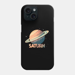 Saturn Planet Logo, Space Cosmos Solar System Art Phone Case