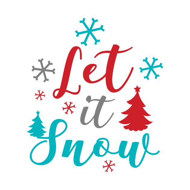 Let It Snow, Snowflakes, Trees, Christmas, Xmas by Jelena Dunčević