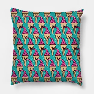 Ice Cream Pattern - Teal Pillow