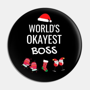 World's Okayest Boss Funny Tees, Funny Christmas Gifts Ideas for Boss Pin