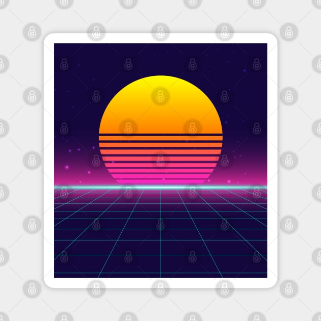 allure of sunset 80s retro Magnet by edmproject