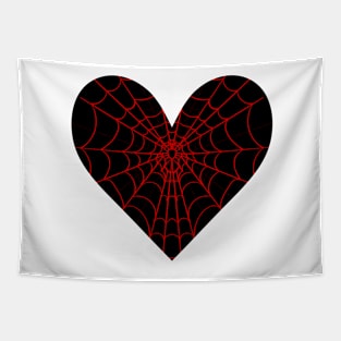 Spider Web Heart V2 Tapestry