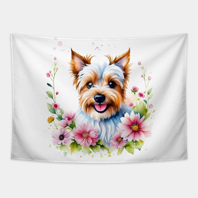 Yorkshire Terrier - Cute Watercolor Dog Tapestry by Bellinna