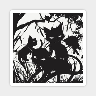 Kittens Shadow Silhouette Anime Style Collection No. 46 Magnet