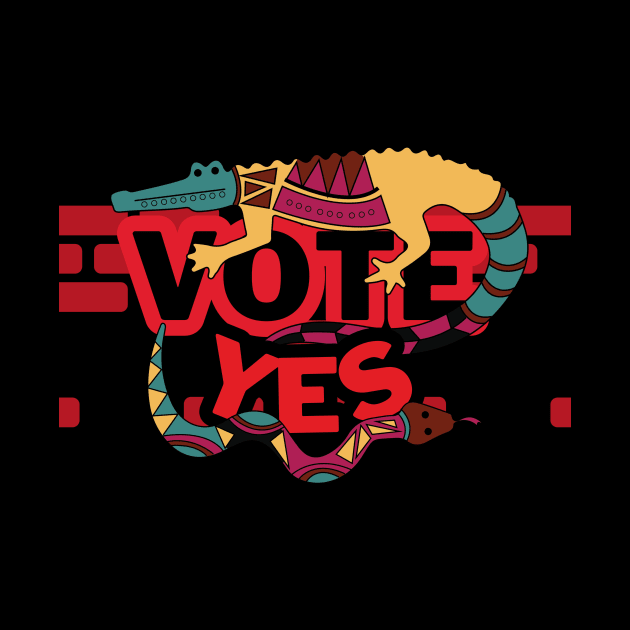 Vote Yes To The Voice Indigenous Voice To Parliament Animals Version by 3dozecreations