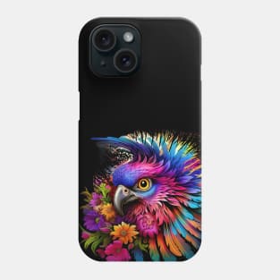 Illustration - Vibrant Vector Parrot, Colorful Feathers, and Matching Hues - a Burst of Music-inspired Art. Phone Case