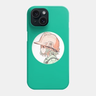 Construction Worker Girl Original Illustration in Anime Style Phone Case