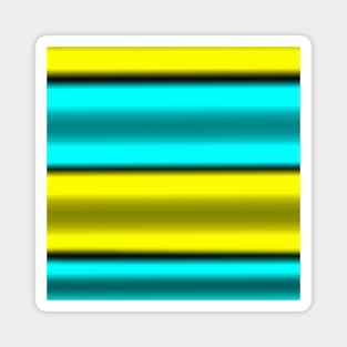 Yellow & Cyan Horizontal Stripes Magnet