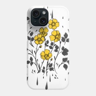 Yellow Buttercup Flower Pattern Phone Case