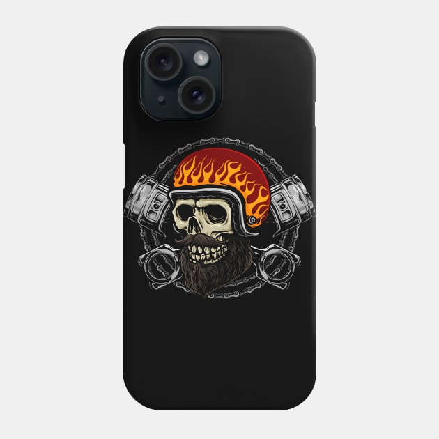 skull chain piston rider Phone Case by graceindrian