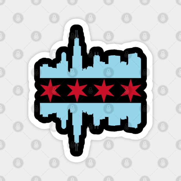 Chicago Skyline Flag Magnet by BeeFest