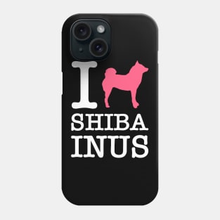 I Heart Shiba Inus feat. Lilly the Shiba Inu - White Text on Black Phone Case