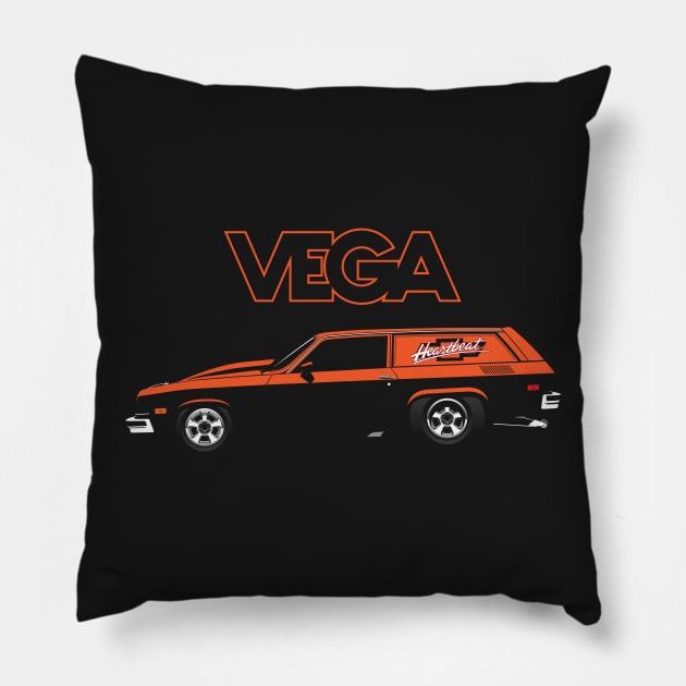 ORANGE VEGA PRO STOCK PANEL DELIVERY T-SHIRT Pillow by BriteDesign