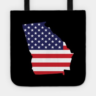 Georgia State Shape Flag Background Tote