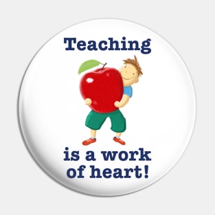 Apple For Teacher Work Of Heart Pin