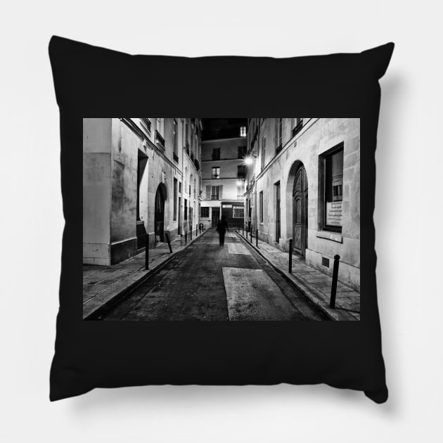 rue de nesle in Saint Germain Paris Pillow by Sampson-et-al