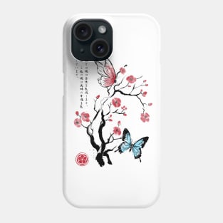 Two Butterflies sumi-e Phone Case