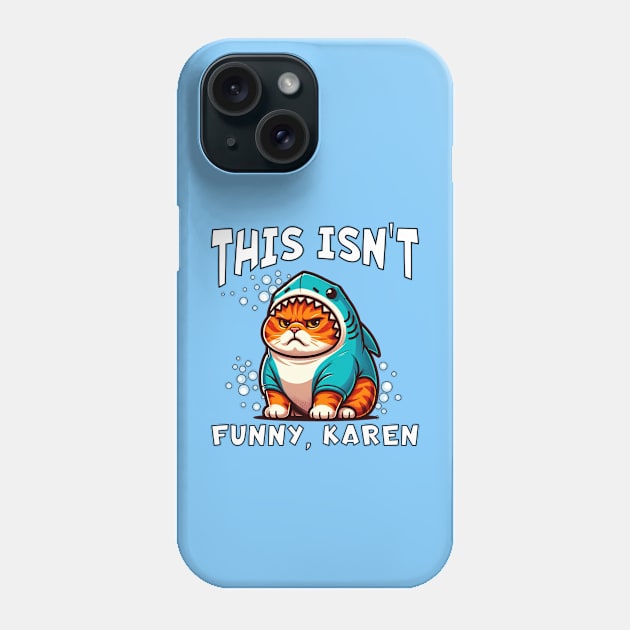 Fat Orange Cat in Shark Costume 🐈 🦈 Phone Case by Critter Chaos