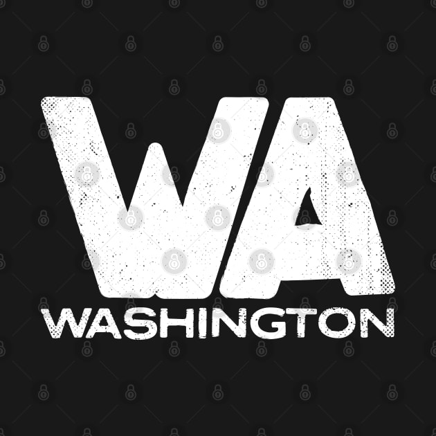 WA Washington Vintage State Typography by Commykaze