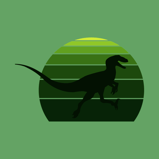 Raptor Retro 80's Design Green The Isle by FalconArt