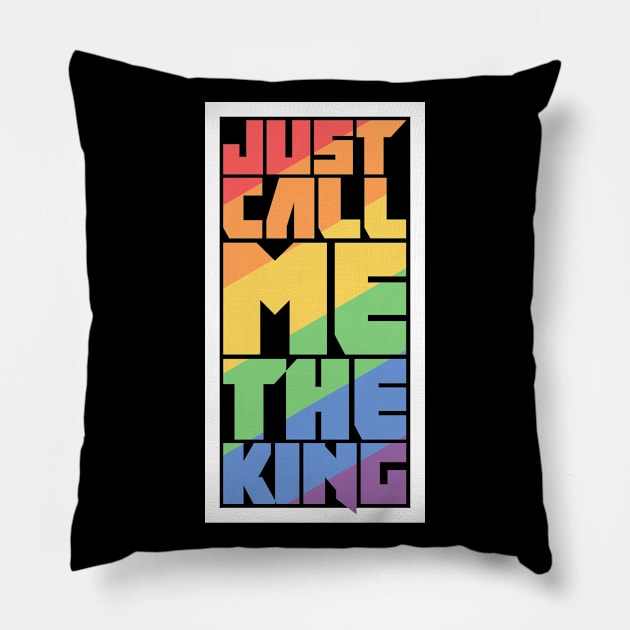 Funny LGBT Gay Pride Drag King Pillow by Wizardmode