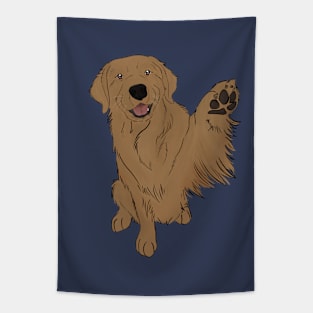 Golden Retriever High Five Tapestry