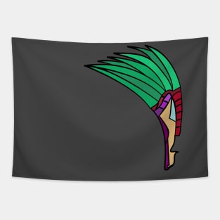 Abstract Clan Face With Spikey Hair Tapestry