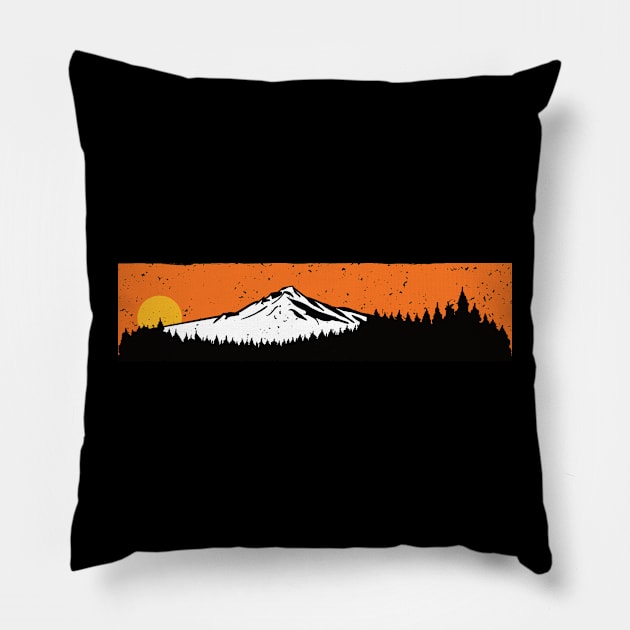 Mount Hood Sunset Pillow by M. Pidgeon Design