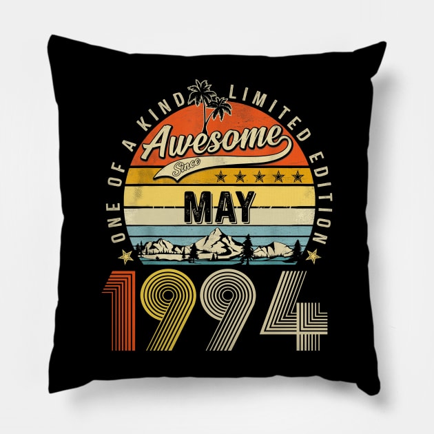 Awesome Since May 1994 Vintage 29th Birthday Pillow by Centorinoruben.Butterfly