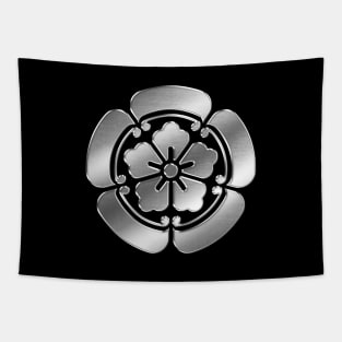 Oda Clan Kamon Silver Chrome Tapestry