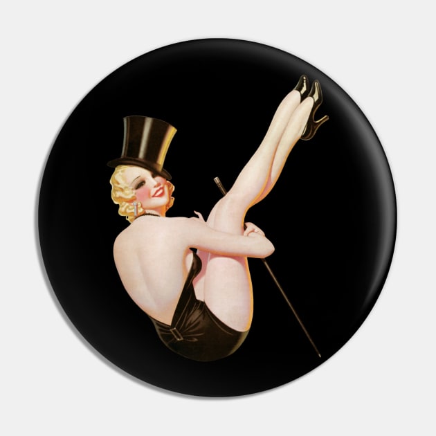 Pinup Girl in a Tophat Pin by LucyMacDesigns