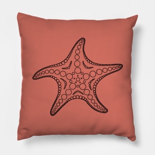 Starfish (black/coral) Pillow