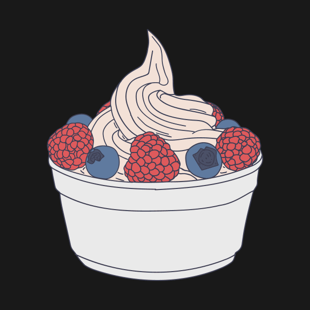 Frozen Yogurt - Berry Topped Vanilla Fro Yo by DeWinnes