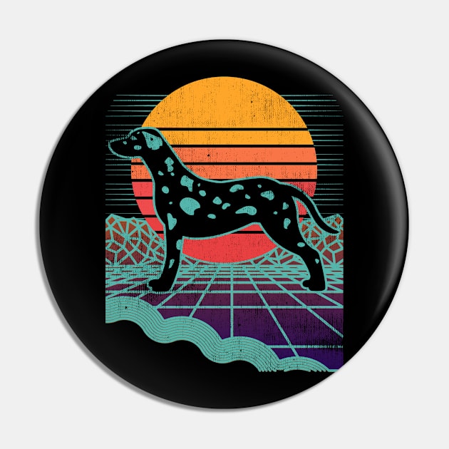 Dalmatian Retro Vintage 80s Vaporwave Leopard Carriage Dog Pin by mohazain