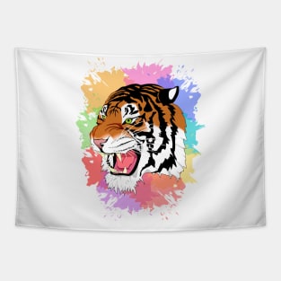 Colorful rockstar tiger Tapestry