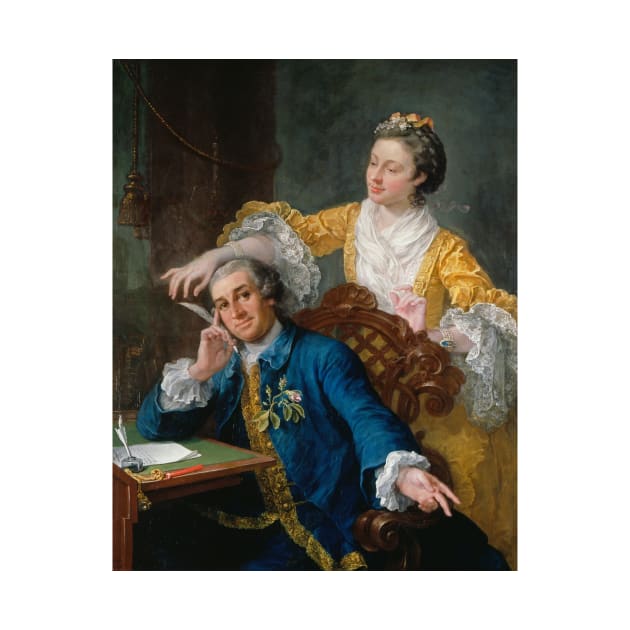 David Garrick with his wife Eva-Maria Veigel, "La Violette" or "Violetti" by William Hogarth by Classic Art Stall